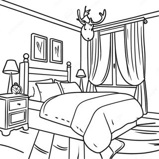 Cozy Bedroom Coloring Page 9337-7625