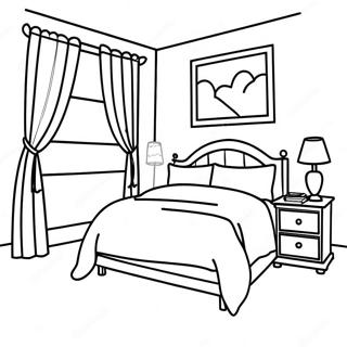 Cozy Bedroom Coloring Page 9337-7626