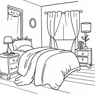 Cozy Bedroom Coloring Page 9337-7627