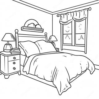 Cozy Bedroom Coloring Page 9337-7628