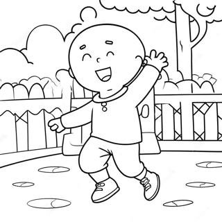 Happy Caillou Playing Outside Coloring Page 9357-7645