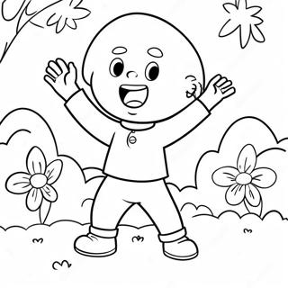 Happy Caillou Playing Outside Coloring Page 9357-7647