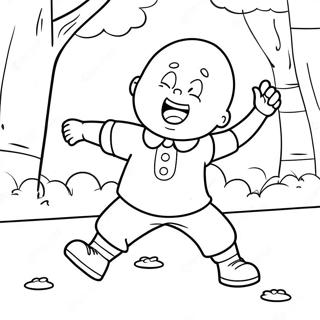 Happy Caillou Playing Outside Coloring Page 9357-7648