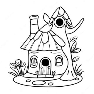 Fairy House Coloring Page 9366-7652