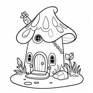 Whimsical Fairy House Coloring Page 9367-7653