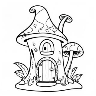 Whimsical Fairy House Coloring Page 9367-7656