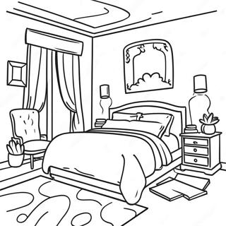 Cozy Bedroom Coloring Page 9376-7659