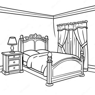 Colorful Bedroom Furniture Coloring Page 9377-7663