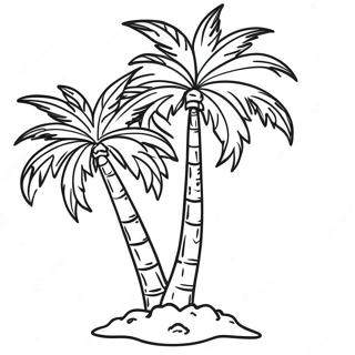 Tropical Palm Tree Coloring Page 9427-7700