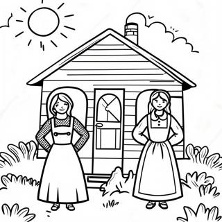 Little House On The Prairie Family Coloring Page 9456-7718