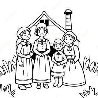 Little House On The Prairie Family Coloring Page 9456-7720