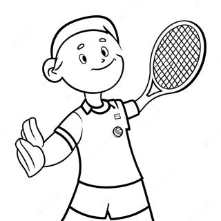 Tennis Player Serving Ball Coloring Page 9476-7737