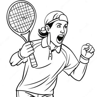 Tennis Player Serving Ball Coloring Page 9476-7739