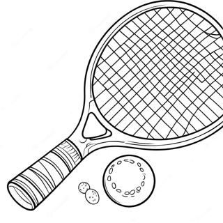 Tennis Racket And Ball Coloring Page 9477-7736