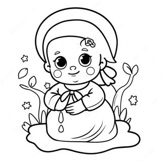 Cute Baby In A Baptism Gown Coloring Page 9507-7763