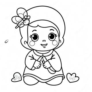 Cute Baby In A Baptism Gown Coloring Page 9507-7764