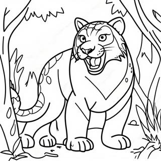 Fierce Predator In Jungle Coloring Page 9547-7793