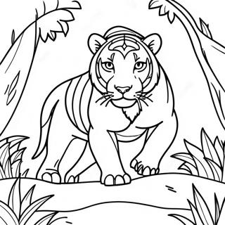 Fierce Predator In Jungle Coloring Page 9547-7795