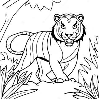 Fierce Predator In Jungle Coloring Page 9547-7796