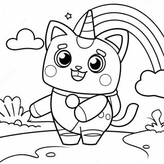 Happy Unikitty With Rainbow Coloring Page 9557-7801