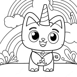 Happy Unikitty With Rainbow Coloring Page 9557-7802