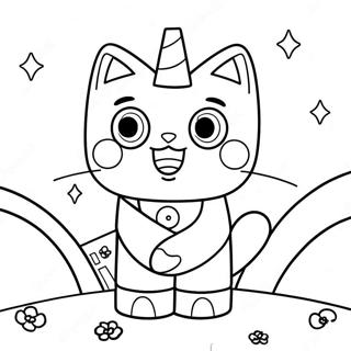 Happy Unikitty With Rainbow Coloring Page 9557-7804