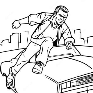 Gta Character In Action Coloring Page 9577-7820