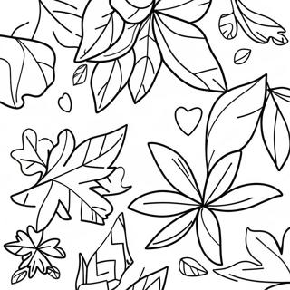 Autumn Leaves Coloring Page 9587-7822