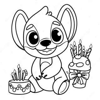 Stitch Birthday Coloring Pages