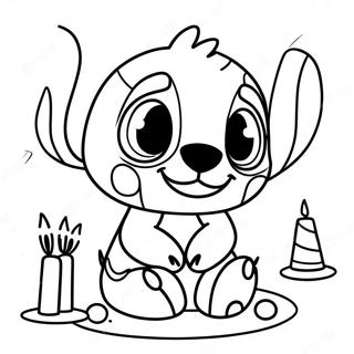 Stitch Birthday Celebration Coloring Page 9626-7859