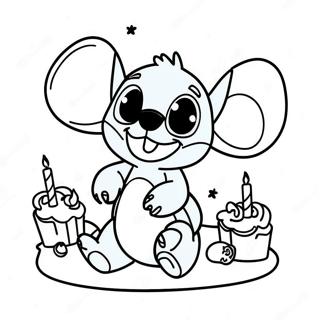 Stitch Birthday Celebration Coloring Page 9626-7860