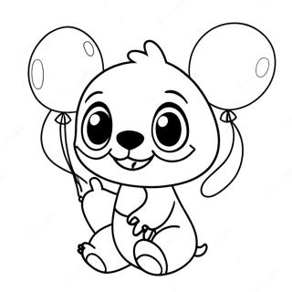 Stitch With Colorful Balloons Coloring Page 9627-7853