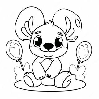 Stitch With Colorful Balloons Coloring Page 9627-7854