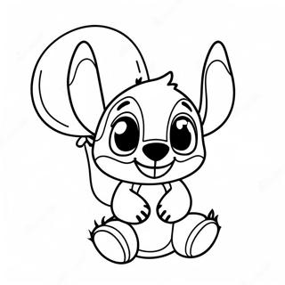 Stitch With Colorful Balloons Coloring Page 9627-7856