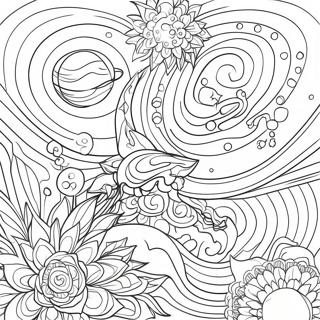 Colorful Galaxy Scene Coloring Page 962-762