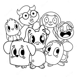 90s Cartoon Characters Coloring Page 9636-7865