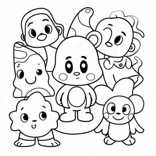 90s Cartoon Characters Coloring Page 9636-7867