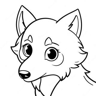 Cute Anime Wolf Coloring Page 9656-7877