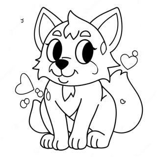 Cute Anime Wolf Coloring Page 9656-7880