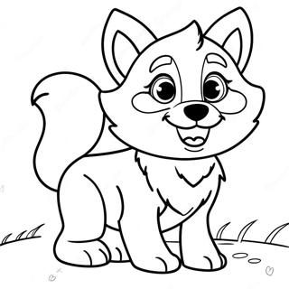 Playful Wolf Pup Coloring Page 9657-7881