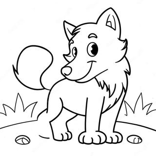 Playful Wolf Pup Coloring Page 9657-7882