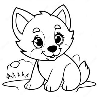 Playful Wolf Pup Coloring Page 9657-7883