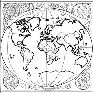 World Map Coloring Page 9666-7886