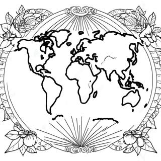 World Map Coloring Page 9666-7887