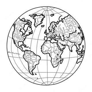 Detailed World Map Coloring Page 9667-7889