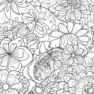 Aesthetic Preppy Patterns Coloring Page 9676-7893