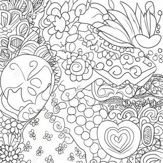 Aesthetic Preppy Patterns Coloring Page 9676-7895