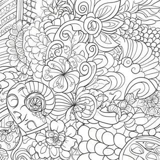 Aesthetic Preppy Patterns Coloring Page 9676-7896