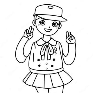 Cute Aesthetic Preppy Outfit Coloring Page 9677-7900