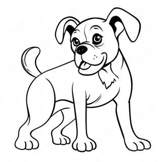 Boxer Dog Playing Fetch Coloring Page 9686-7903